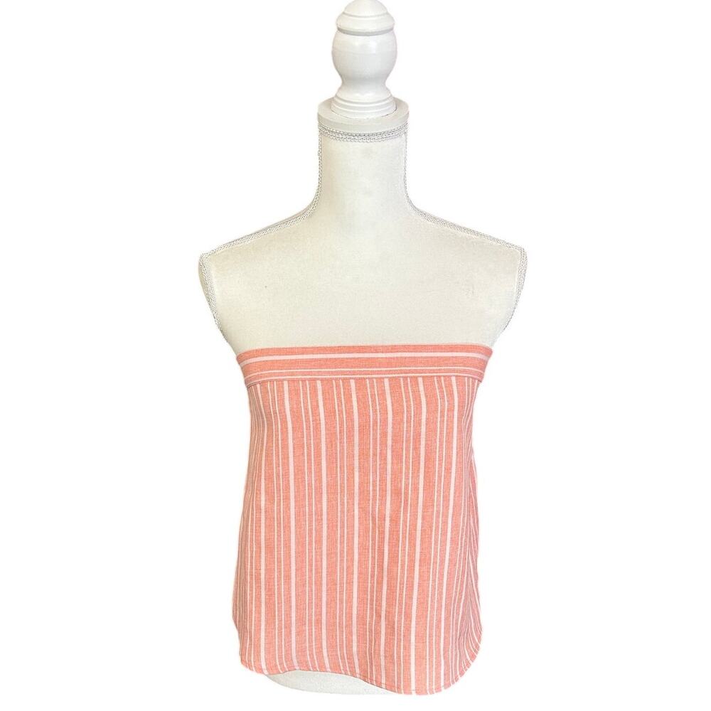 Revolve Superdown Hannah Tie Bow Back Crop Top Pink White Stripe Size Medium - Picture 2 of 13